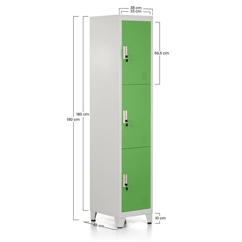 YUMI ARMADIO 3/A 38X45X190 CM GRIGIO/VERDE