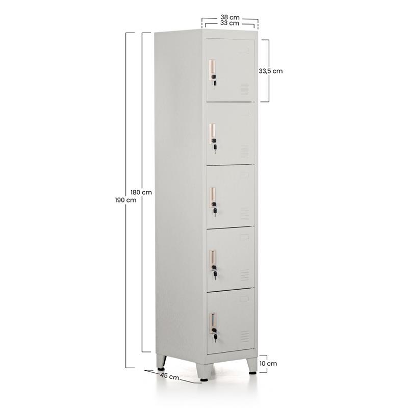 YUMI ARMADIO 5/A 38X45X190 CM GRIGIO