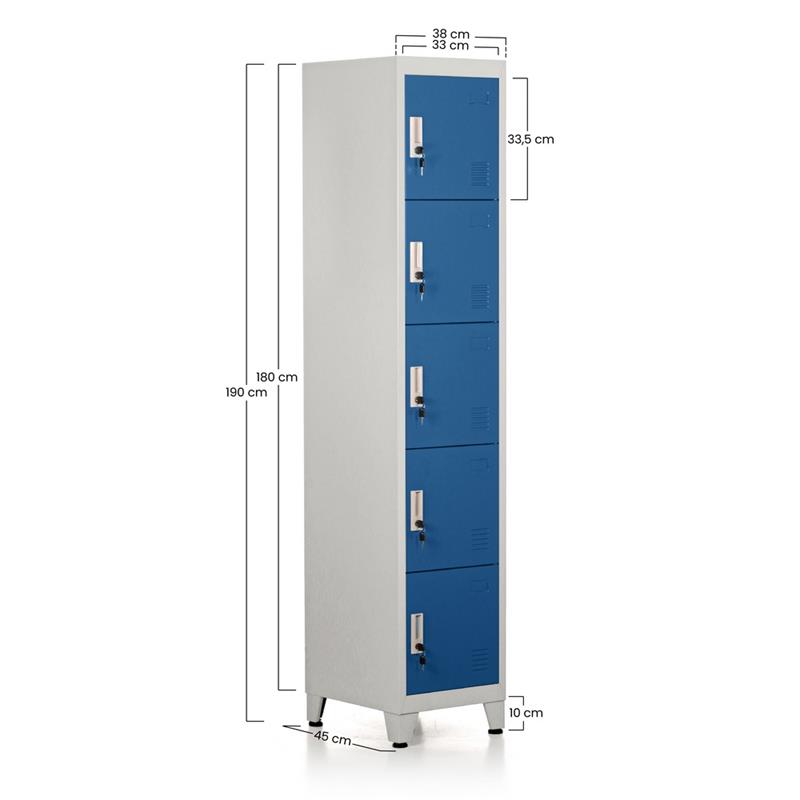YUMI ARMADIO 5/A 38X45X190 CM GRIGIO/BLU