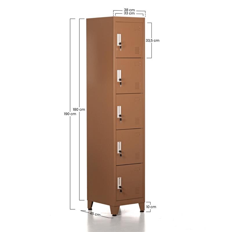 YUMI ARMADIO 5/A 38X45X190 CM MATTONE