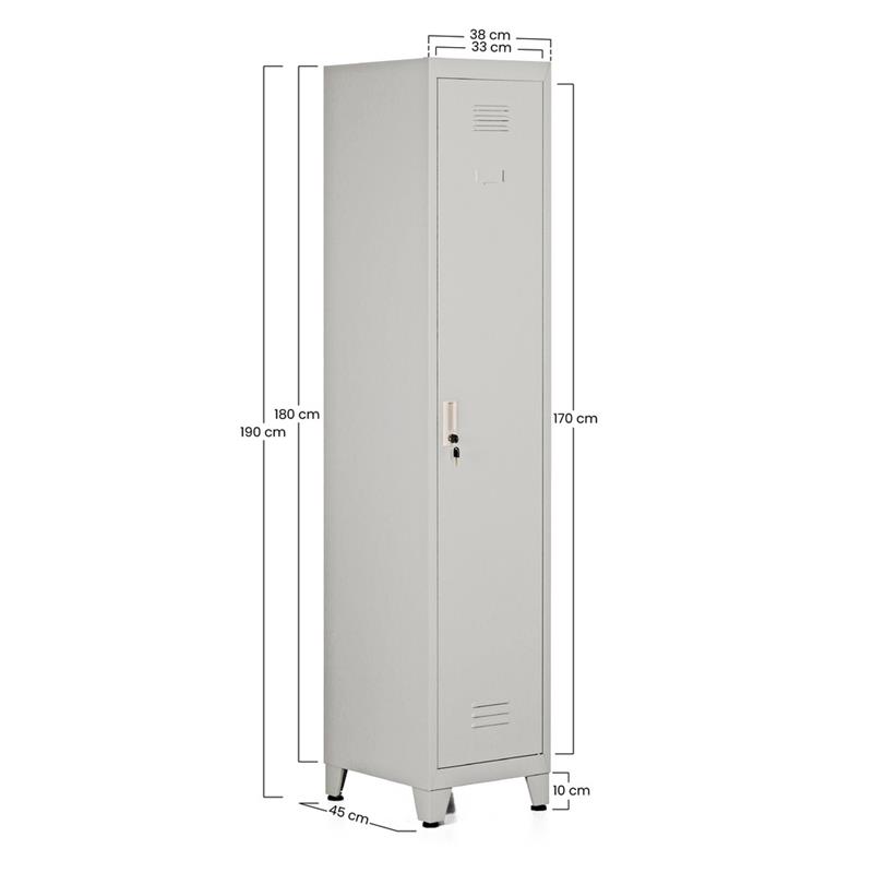 YUMI ARMADIO SPORCO PULITO 38X45X190 CM GRIGIO