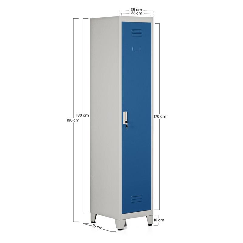 YUMI ARMADIO SPORCO PULITO 38X45X190 CM GRIGIO/BLU