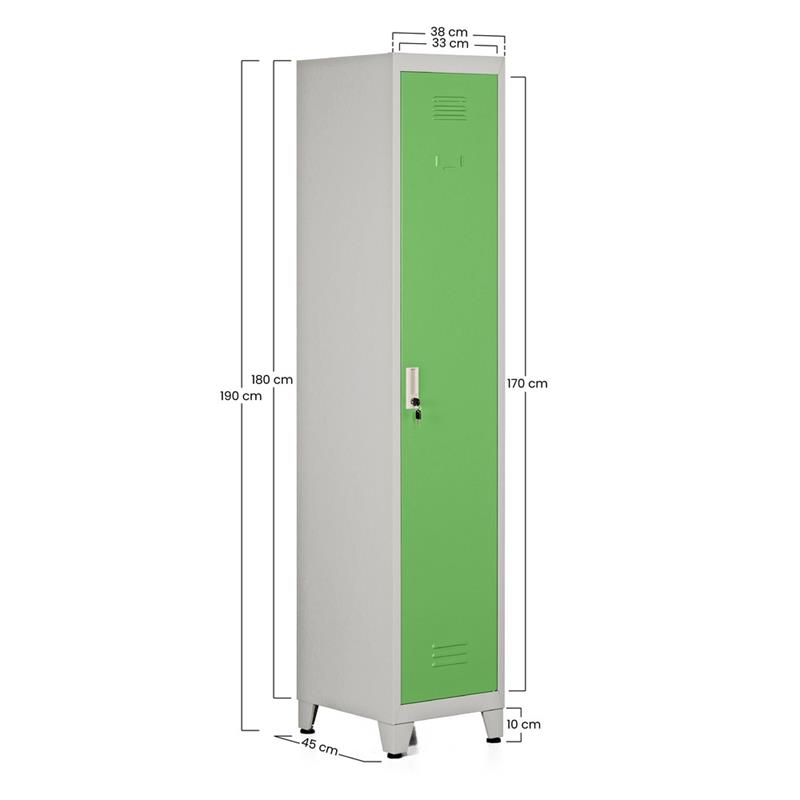 YUMI ARMADIO SPORCO PULITO 38X45X190 CM GRIGIO/VERDE