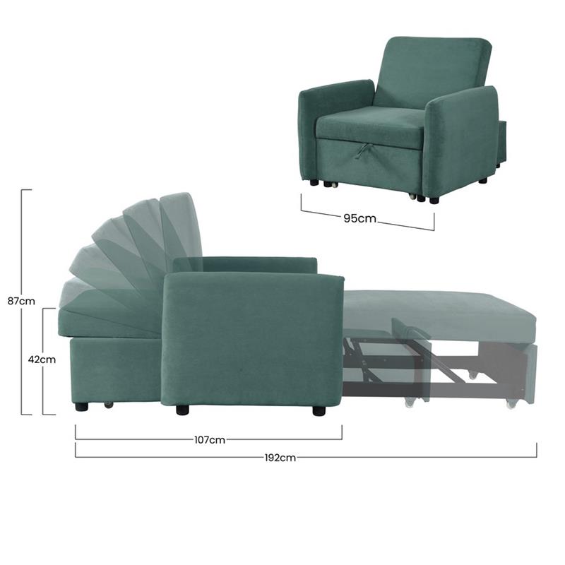 OULIDA POLTRONA LETTO VERDE SMERALDO #18