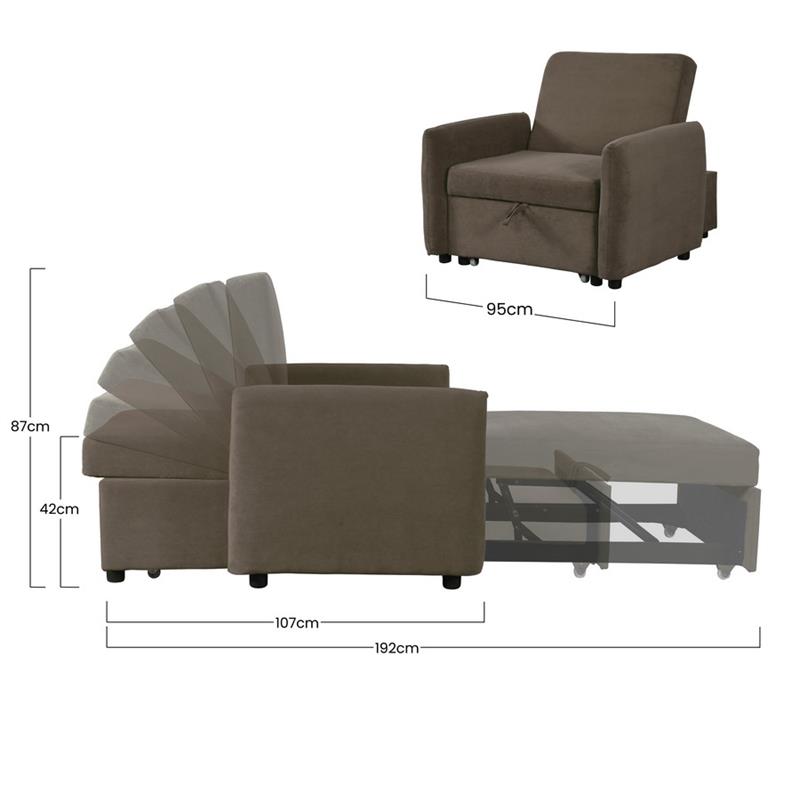 OULIDA POLTRONA LETTO MARRONE #25