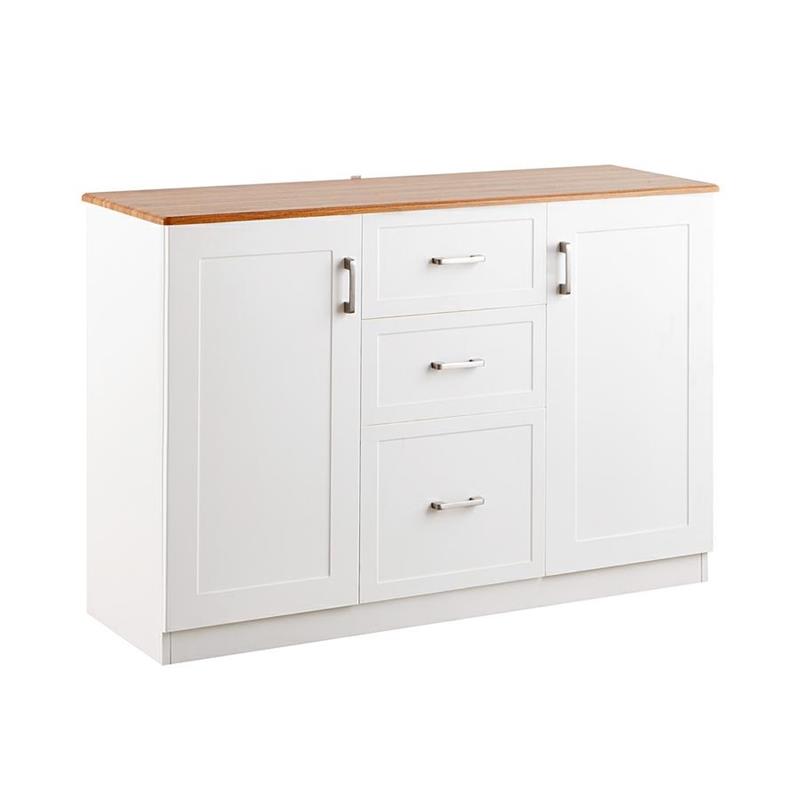 GINEVRA CREDENZA 2A + 3C BIANCA TOP NOCE 120X40X82,5 CM