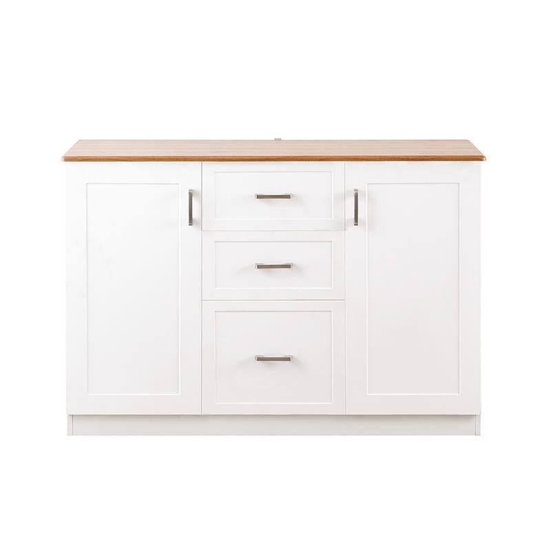 GINEVRA CREDENZA BIANCA TOP NOCE 120X40X82,5 CM