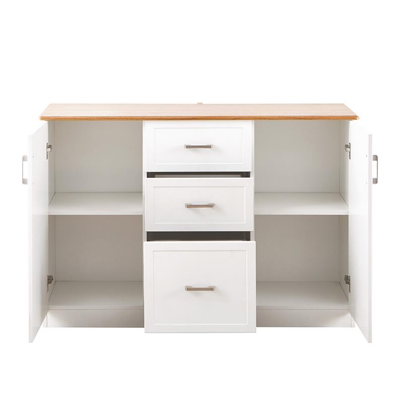 GINEVRA CREDENZA BIANCA TOP NOCE 120X40X82,5 CM