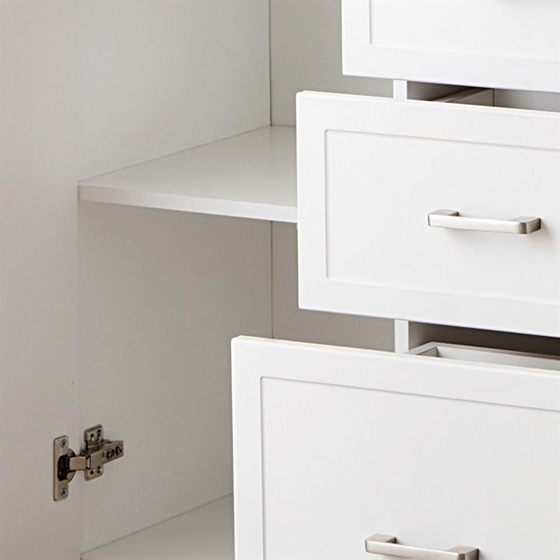 GINEVRA CREDENZA BIANCA TOP NOCE 120X40X82,5 CM