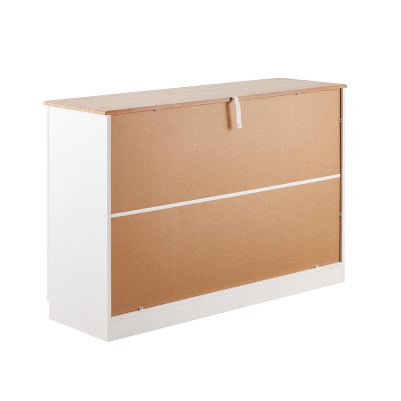 GINEVRA CREDENZA BIANCA TOP NOCE 120X40X82,5 CM