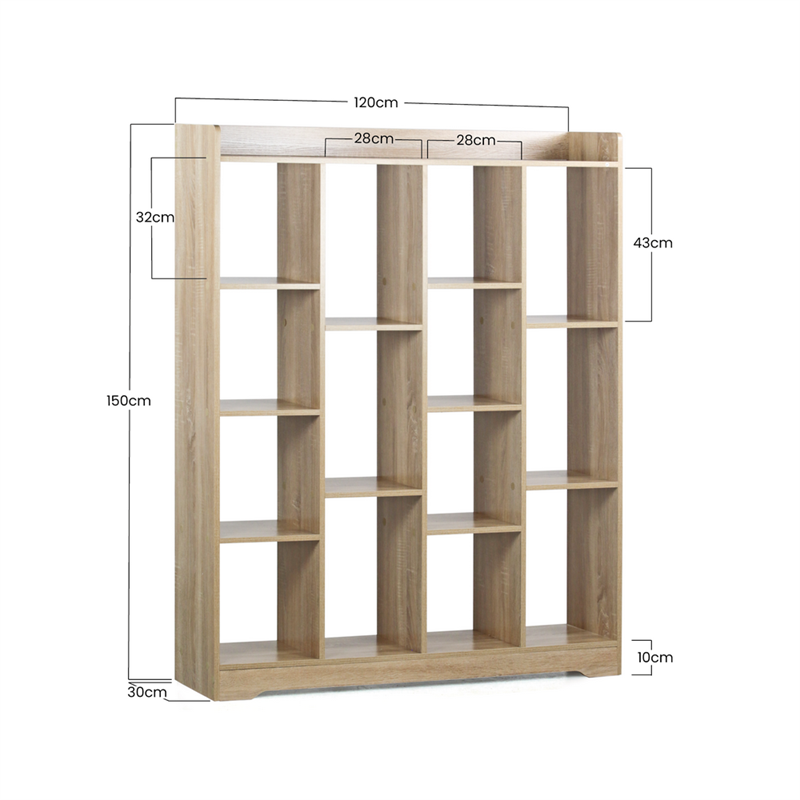 SANK LIBRERIA ROVERE CHIARO 120X30X150 CM
