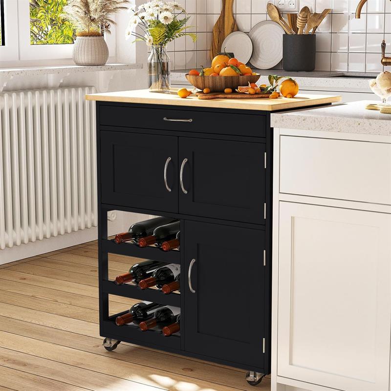 FEBE MOBILETTO CUCINA NERO 67X36X87 CM