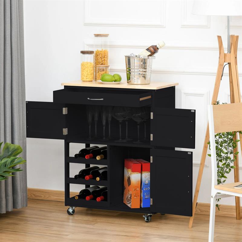 FEBE MOBILETTO CUCINA NERO 67X36X87 CM