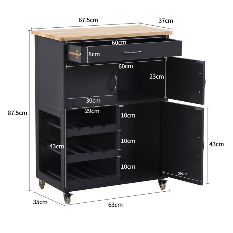 FEBE MOBILETTO CUCINA GRIGIO 67X36X87 CM