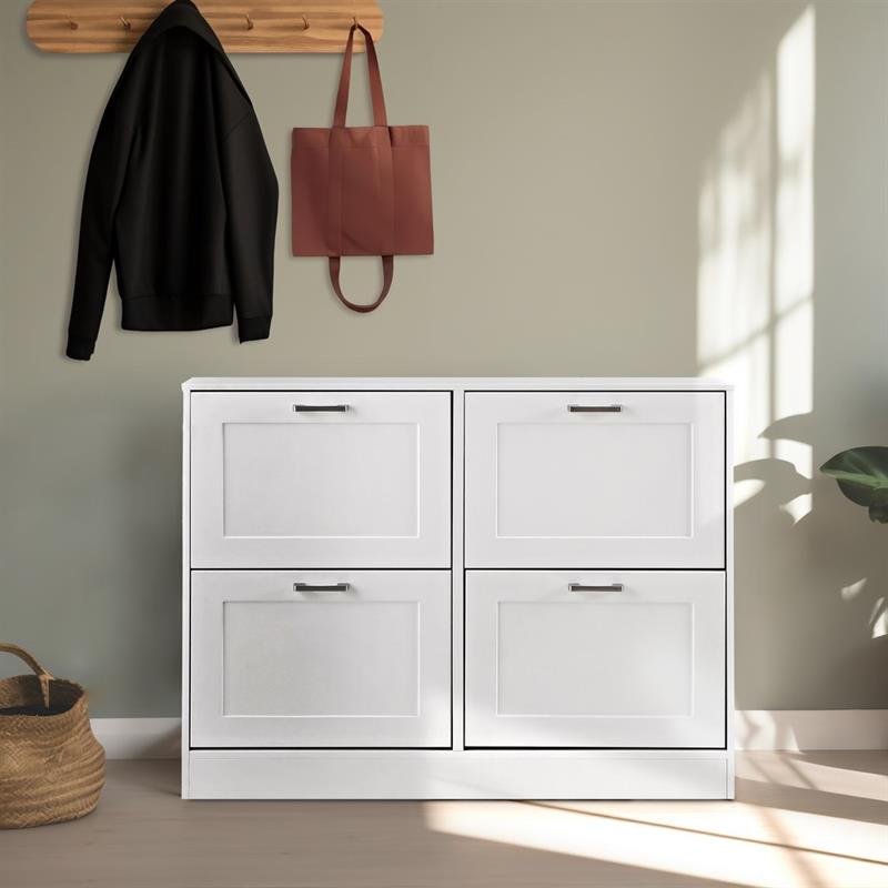 GINEVRA SCARPIERA 4 ANTE ORIZ. BIANCA 105X24X82 CM