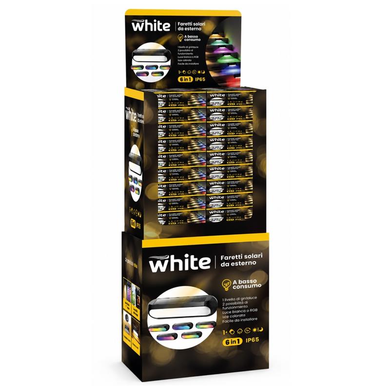 Faretti solari LED RGB con picchetto 6 pezzi - White