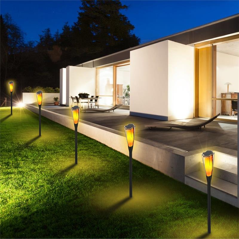 FARETTI SOLARI EFFETTO FIAMMA DA GIARDINO 4PZ