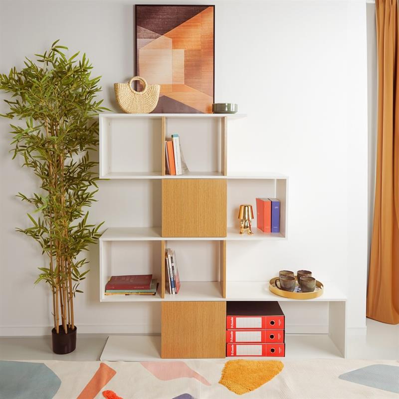 ZAGAN LIBRERIA BIANCA/ROVERE 145X30X145 CM