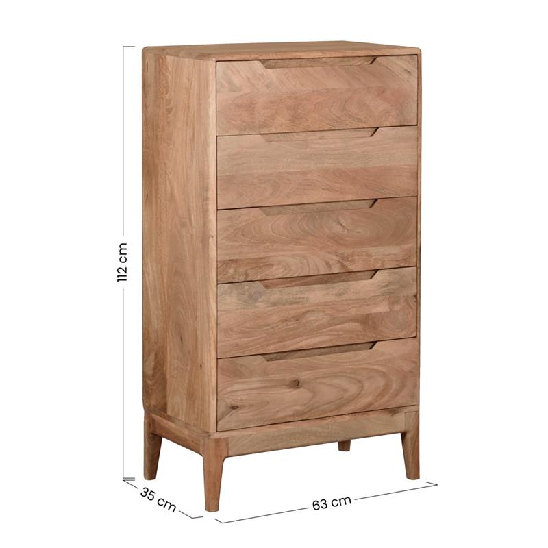 LUNA CASSETTIERA 5/C MANGO 63X35X112CM