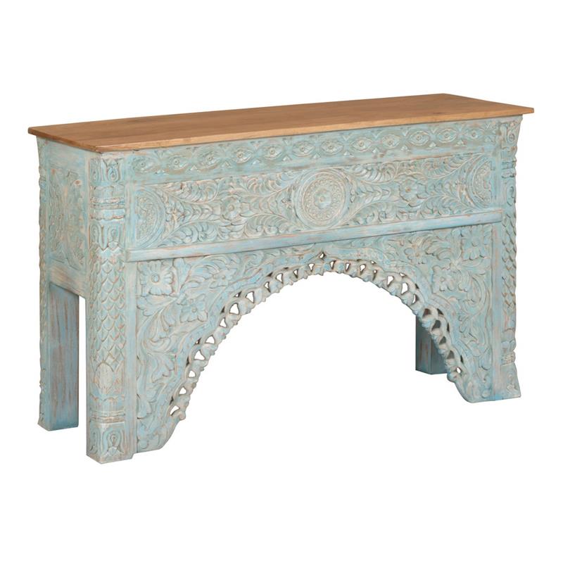 INDI CONSOLLE MANGO SCOLPITA BLU 120X40X82CM
