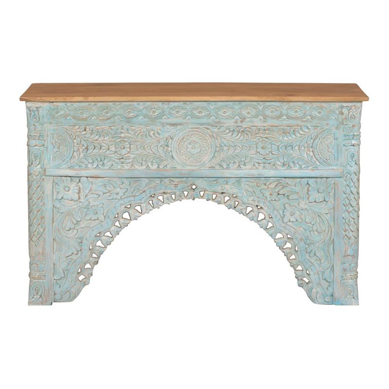 INDI CONSOLLE MANGO SCOLPITA BLU 120X40X82CM