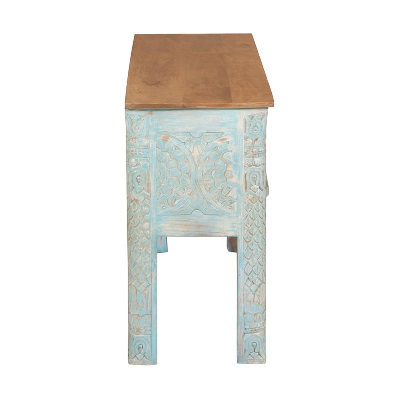 INDI CONSOLLE MANGO SCOLPITA BLU 120X40X82CM
