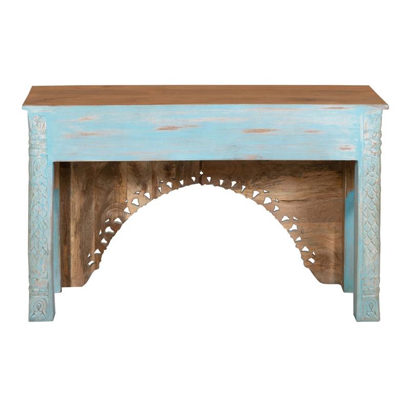 INDI CONSOLLE MANGO SCOLPITA BLU 120X40X82CM
