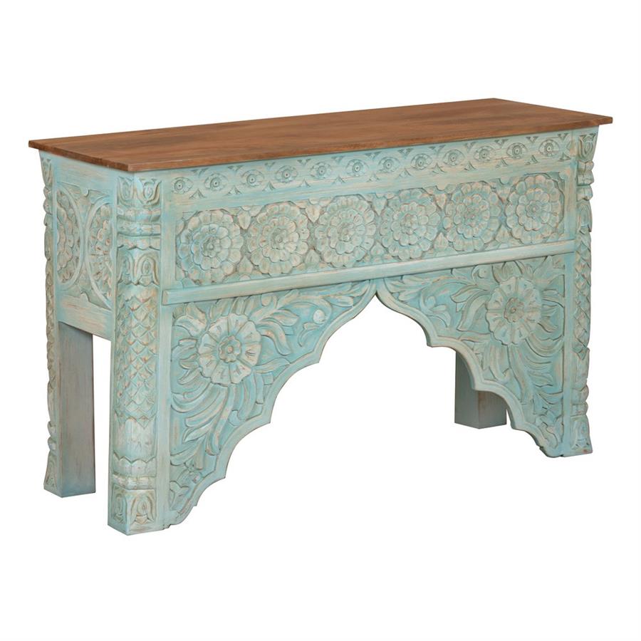 INDI CONSOLLE MANGO SCOLPITA BLU 120X40X82CM