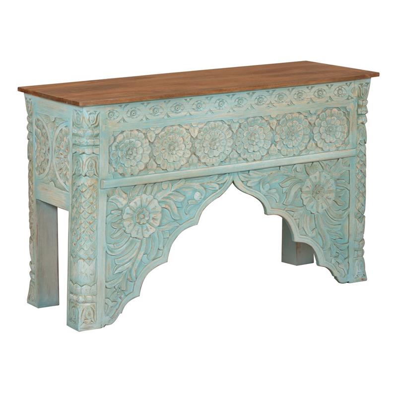 INDI CONSOLLE MANGO SCOLPITA BLU 120X40X82CM
