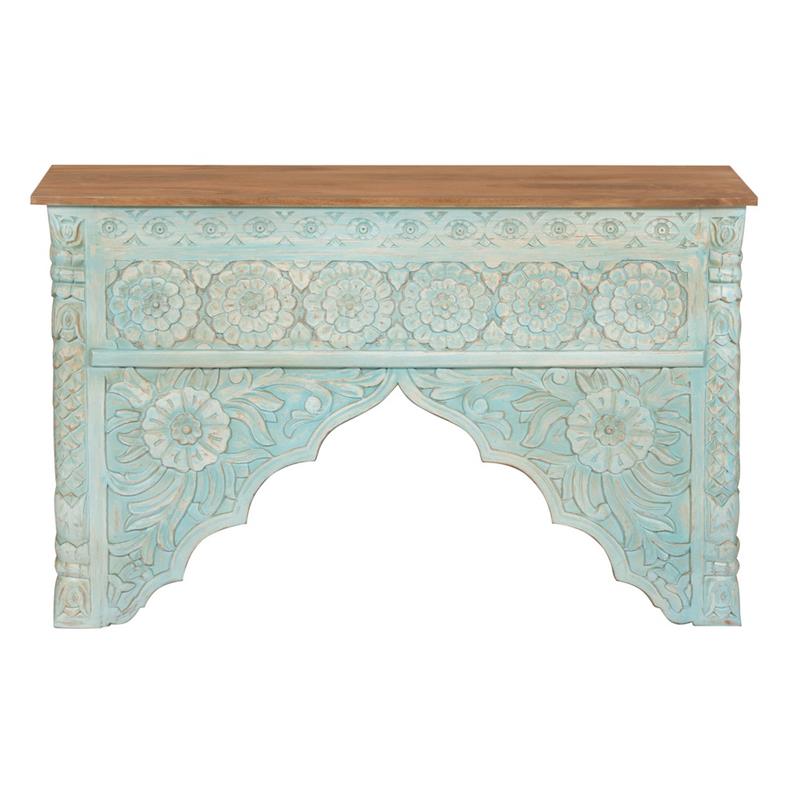 INDI CONSOLLE MANGO SCOLPITA BLU 120X40X82CM