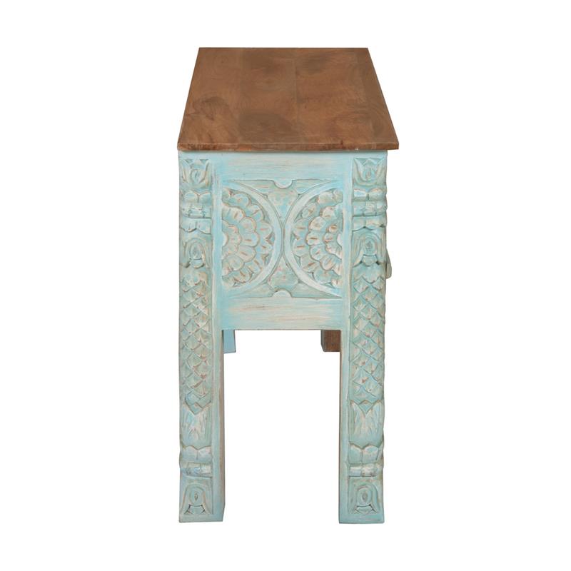 INDI CONSOLLE MANGO SCOLPITA BLU 120X40X82CM