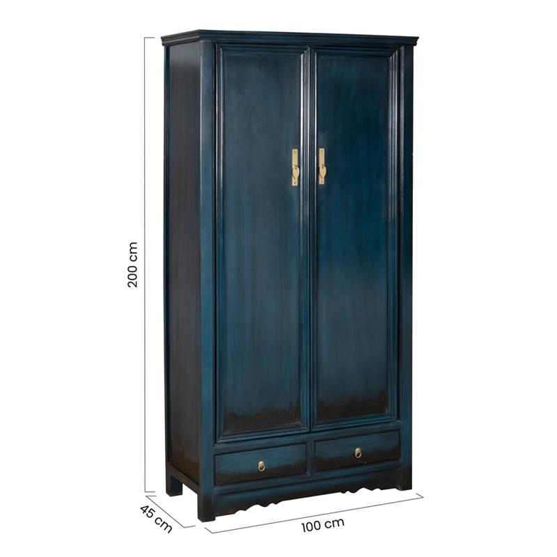 RAJA CABINET ORIENTALE 2/A MANGO BLU 100X45X200CM