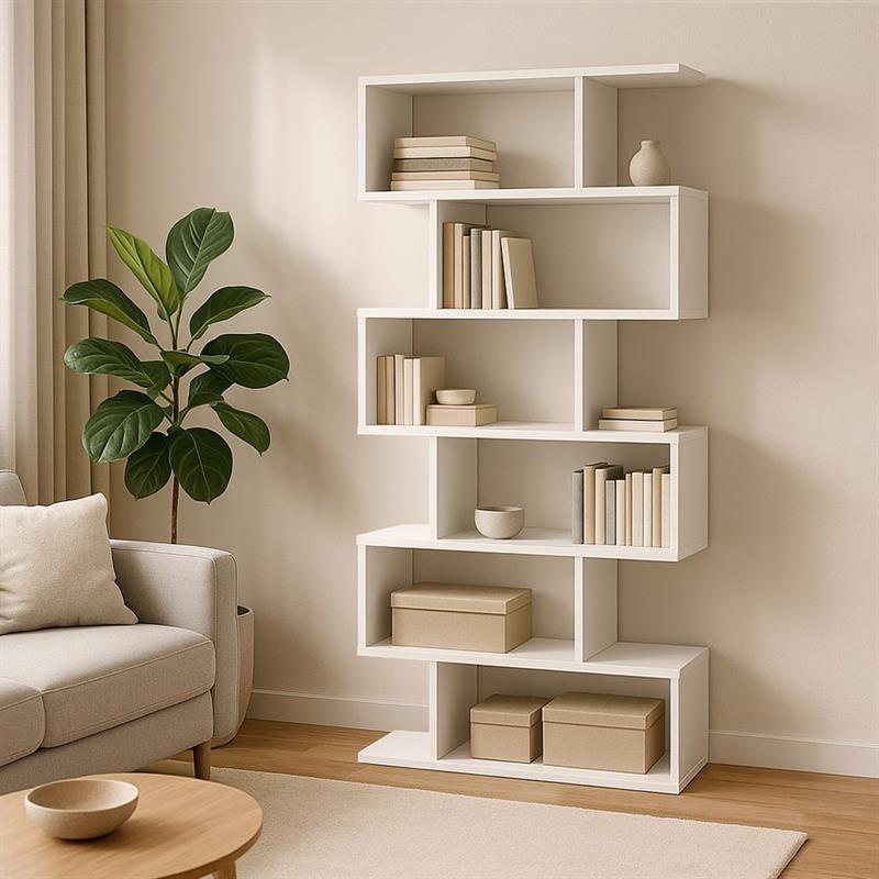 ZAGO LIBRERIA 6 RIPIANI BIANCA 80X25X192 CM