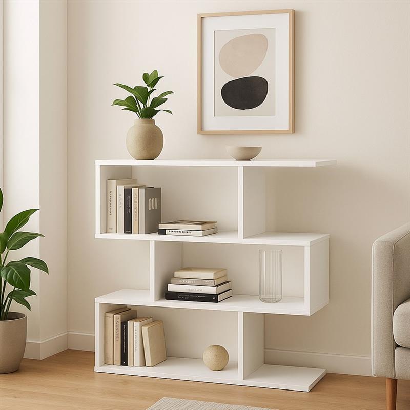 ZAGO LIBRERIA 3 RIPIANI BIANCA 110X25X97 CM