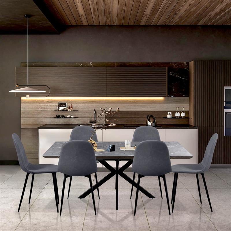 GABRY TAVOLO EXTEN MARMO GRIGIO SCURO 150-190X90X76 CM