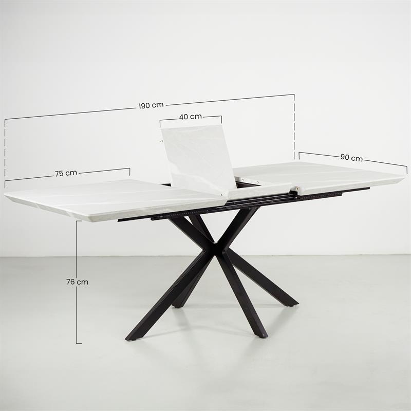 GABRY TAVOLO EXTEN MARMO GRIGIO CHIARO 150-190X90X76 CM