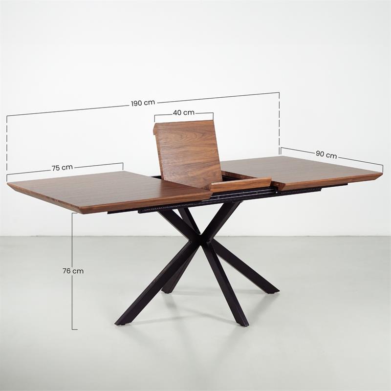 GABRY TAVOLO EXTEN NOCE 150-190X90X76 CM