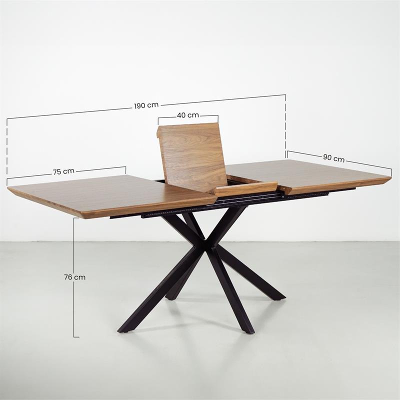 GABRY TAVOLO EXTEN ROVERE INVECCHIATO 150-190X90X76H CM