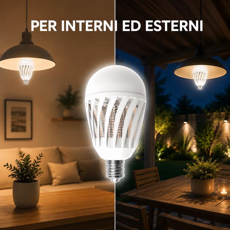 Lampadina LED antizanzare  Luce multi temperatura 6W E27/B22 400LM