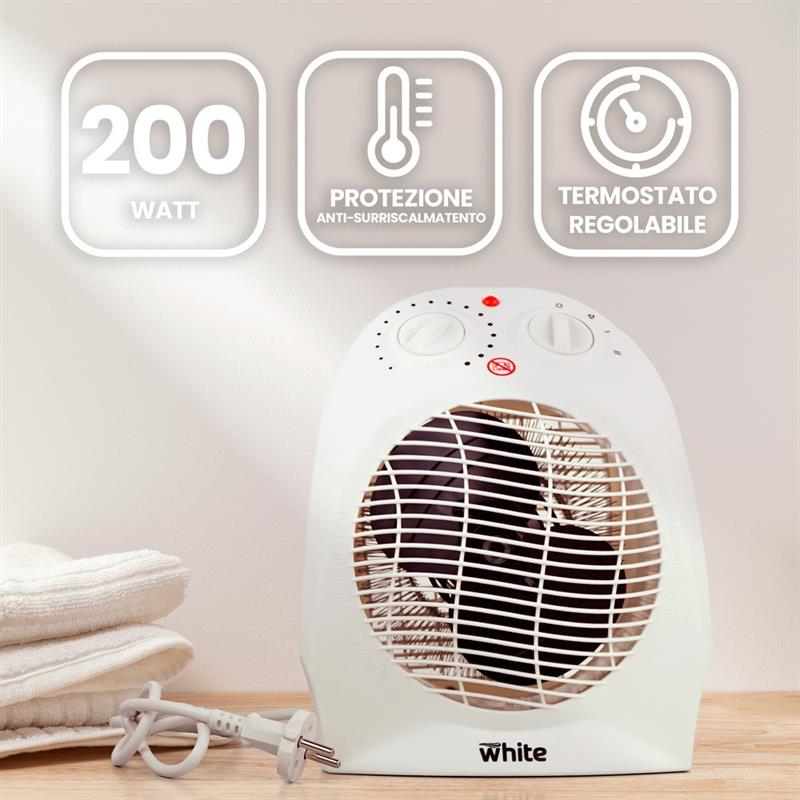 WHITE TERMOVENTILATORE ELETTRICO DA BAGNO