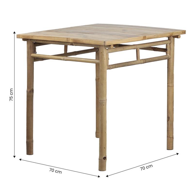 BAMBOO TAVOLO 70X70XH75CM