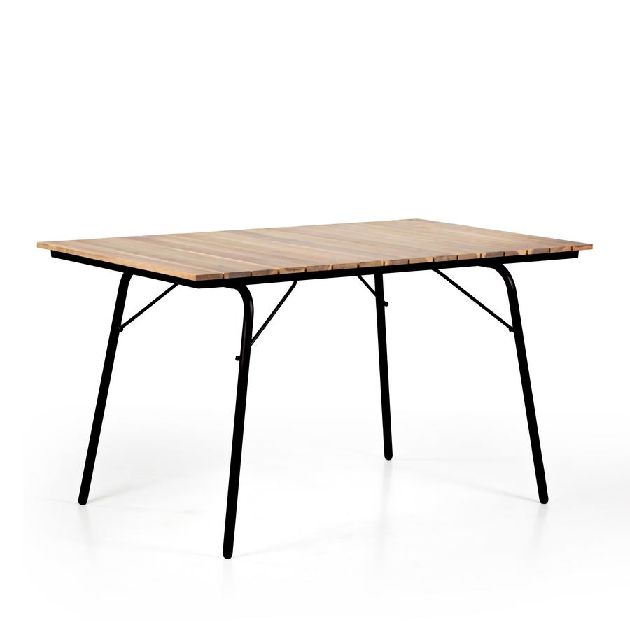 TAVOLO SANTORINI ACACIA SBIANCATA E FERRO 140X80X74CM