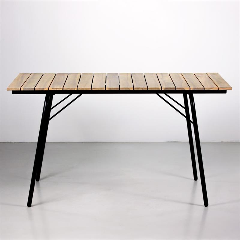 TAVOLO SANTORINI ACACIA SBIANCATA E FERRO 140X80X74CM