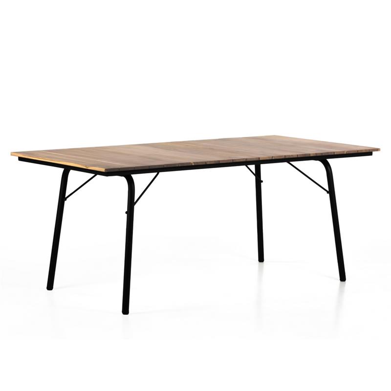 TAVOLO SANTORINI ACACIA SBIANCATA E FERRO 180X90X74CM
