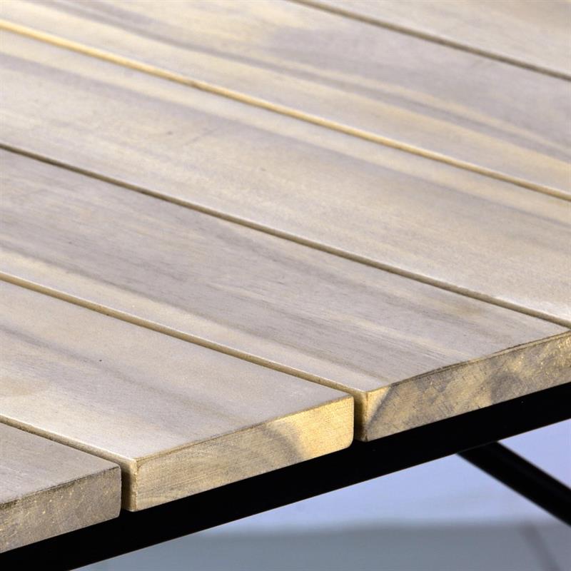 TAVOLO SANTORINI ACACIA SBIANCATA E FERRO 180X90X74CM