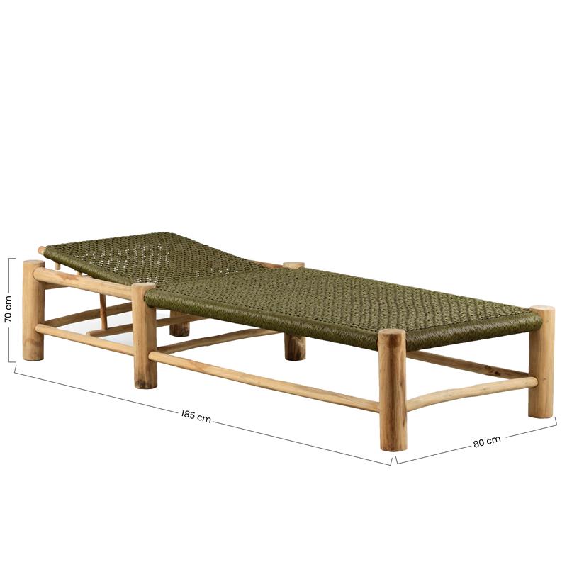 TERRA LETTINO 185X80X70CM TEAK RICICLATO