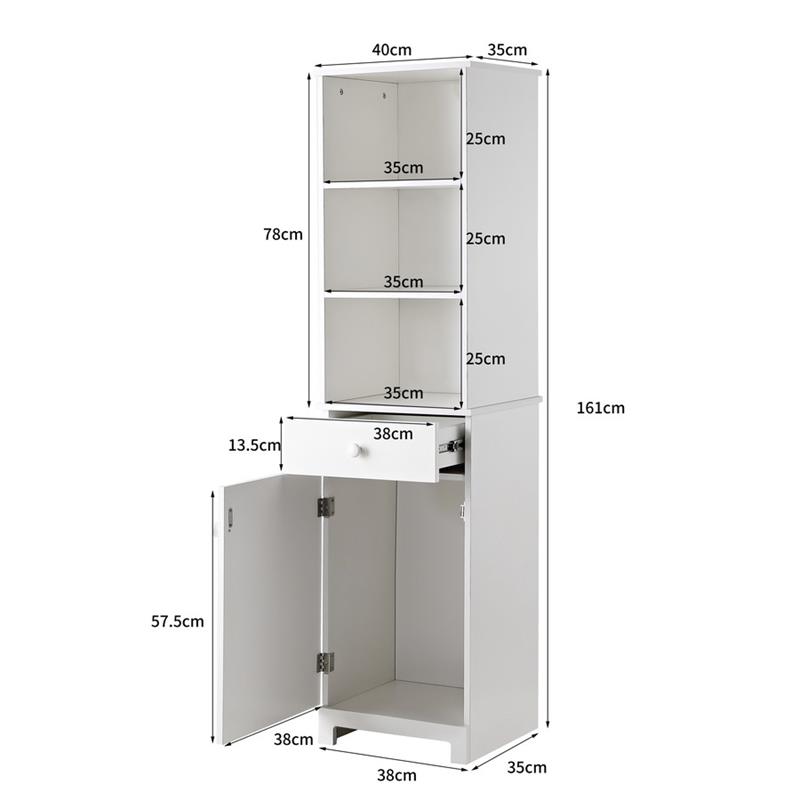 ALOE MOBILETTO BAGNO BIANCO 38X34X161 CM