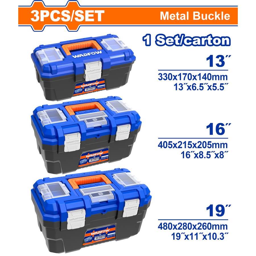 SET DI 3 CASSETTE PER ATTREZZI - FIBBIA IN METALLO