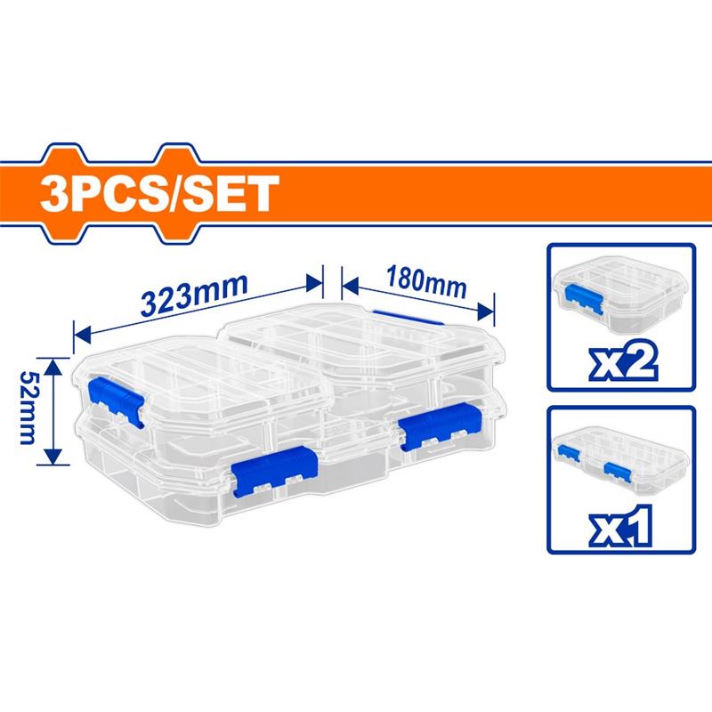 SET DI ORGANIZER TRASPARENTI DA 3 PZ