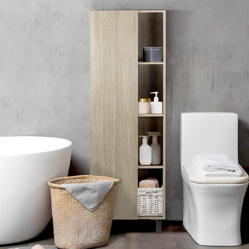 MOBILE COLONNA 1 ANTA ROVERE SCURO 50X24X140 CM